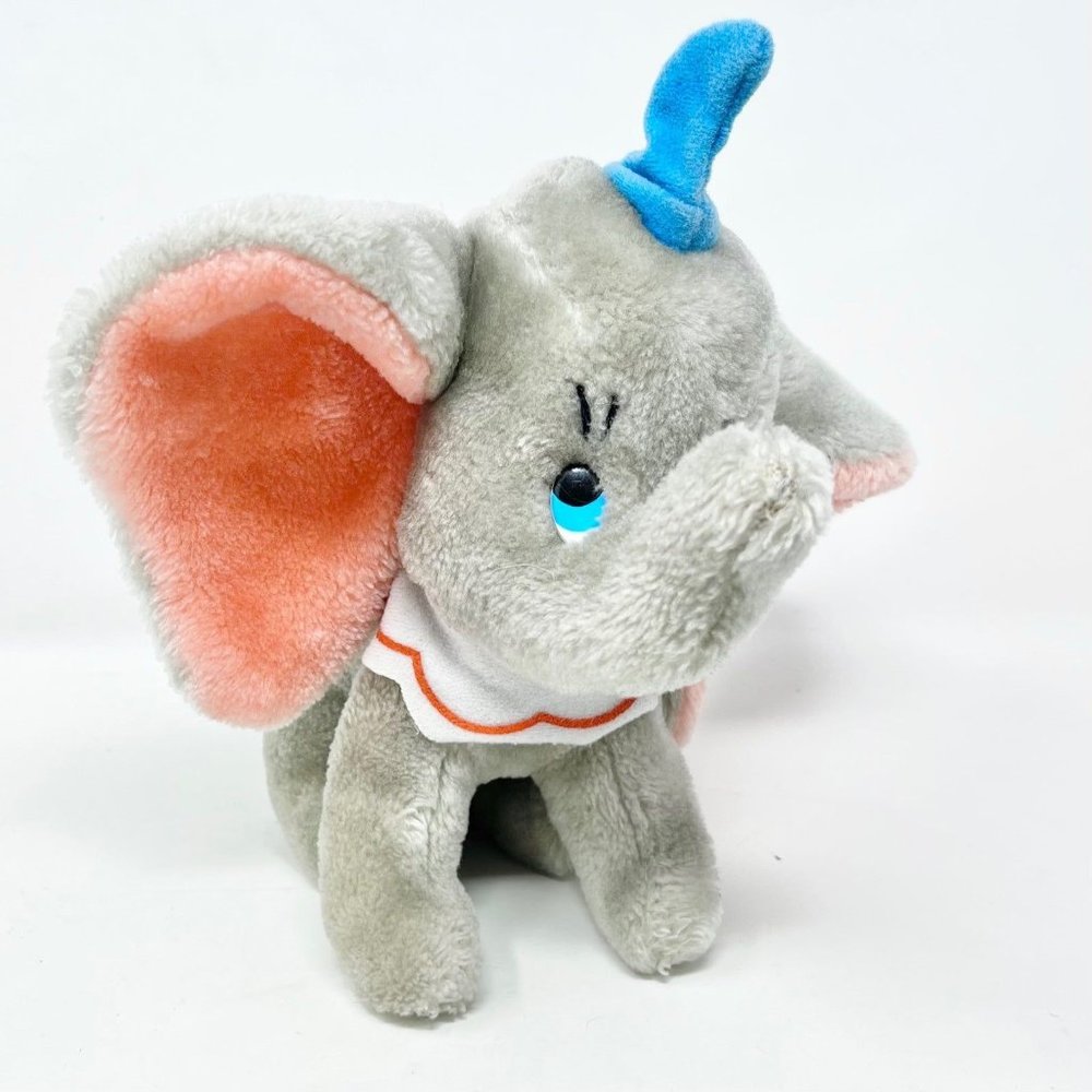 Vintage Disney 9" Baby Dumbo Plush Mouseketoys Korea 1980's No Tags